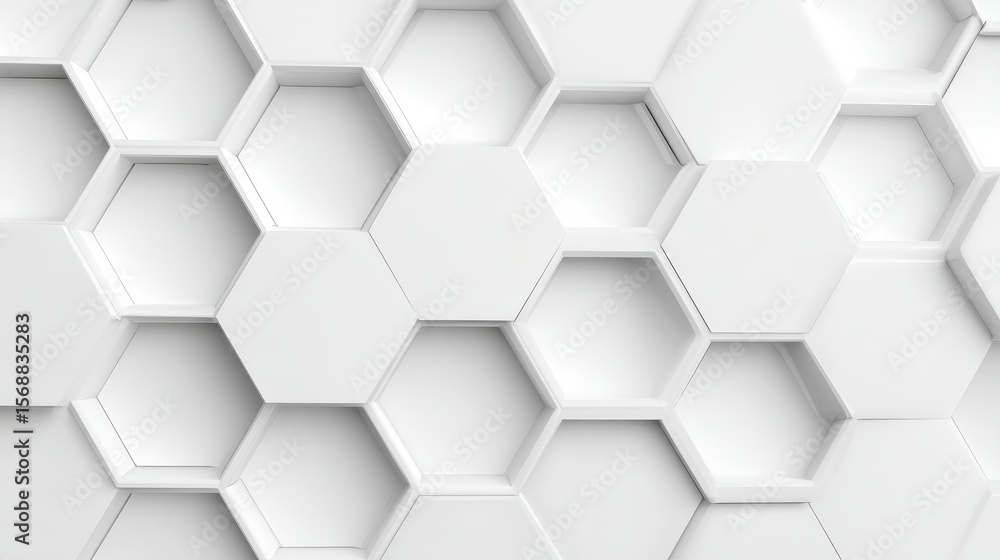 Fototapeta premium White abstract hexagon pattern background