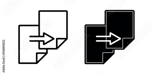 document share icon. copy document  share. file transfer png and vector illustration on transparent background