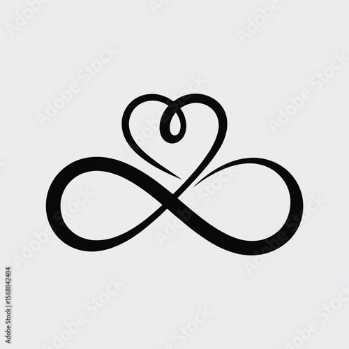 Infinity Love Symbol with Heart Shape Eternal Love Concept