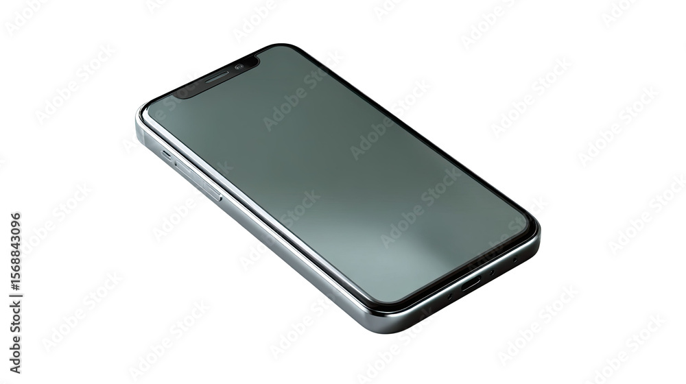 Sleek Phone: A modern smartphone rests, displaying a minimalist design that embodies technological advancement. The smooth screen contrasts the polished metallic frame Sleek Phone: A modern smartphone rests, displaying a minimalist design that embodies technological advancement. The smooth screen contrasts the polished metallic frame