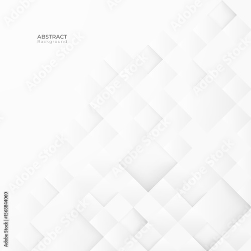 Abstract 3d modern square background. White and grey geometric pattern texture. vector art illustration