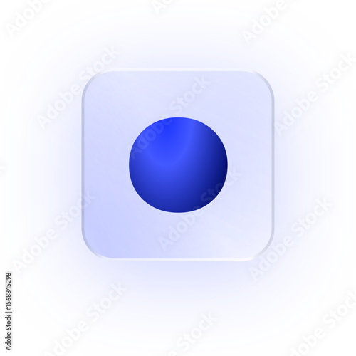 Glassmorphism Icon Period Dot Symbol Icon Full Stop Typography Character Text UI UX School Learning Design Font Soft Drop Shadow