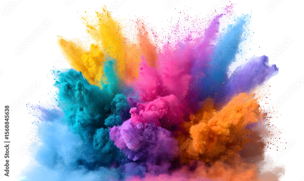 Fototapeta premium Isolated Color Powder Explosion PNG Art
