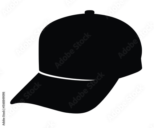 Baseball cap silhouette, a casual headwear icon for sports, fashion, and everyday wear