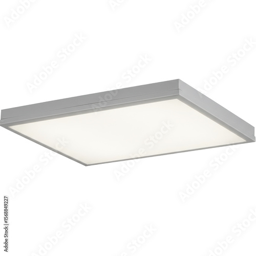 Modern ceiling light fixture illuminating a contemporary room with minimalistic decor