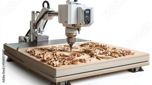 A creative shot of a desktop CNC device engraving metal with accuracy.