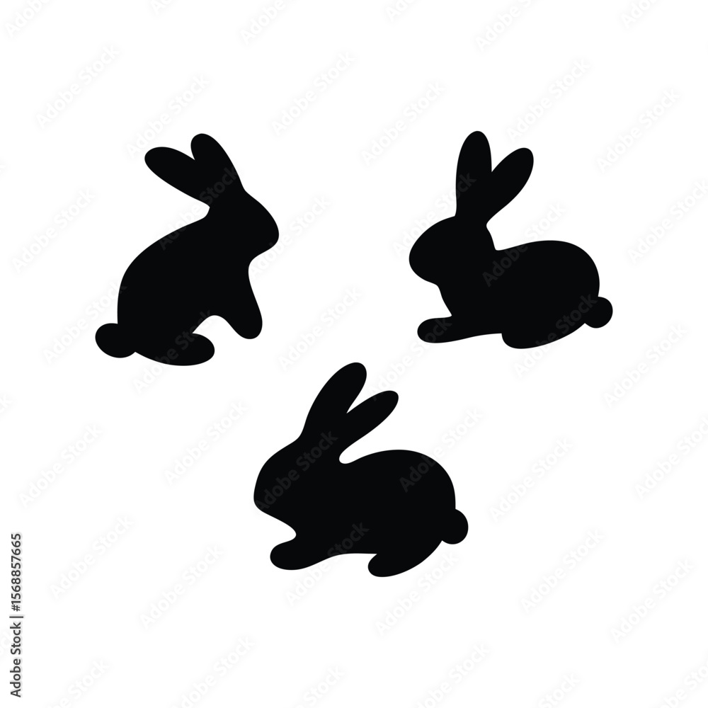 Obraz premium Rabbit silhouette, cuter rabbit silhouette, rabbit silhouette set