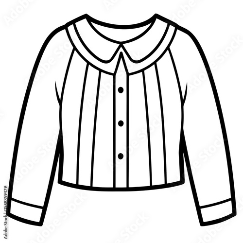 Elegant Blouse Line Art Vector