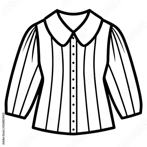 Elegant Blouse Line Art Vector