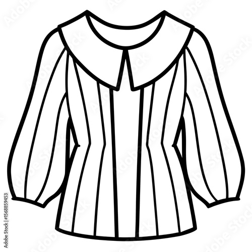 Elegant Blouse Line Art Vector