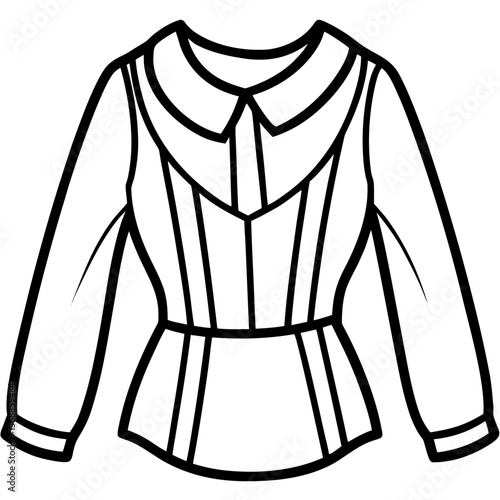 Elegant Blouse Line Art Vector