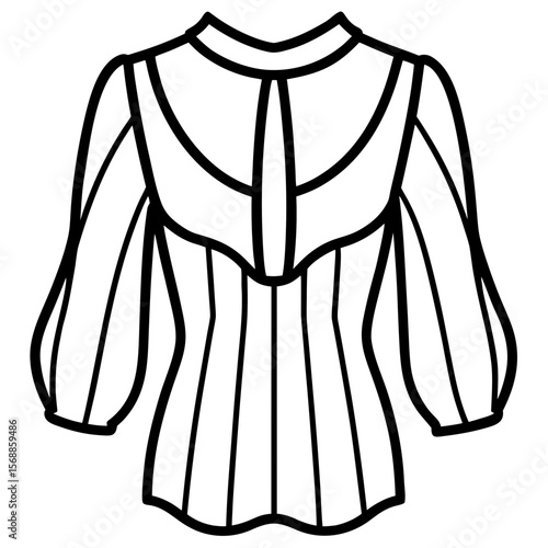 Elegant Blouse Line Art Vector
