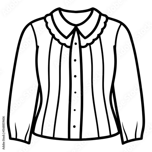 Elegant Blouse Line Art Vector
