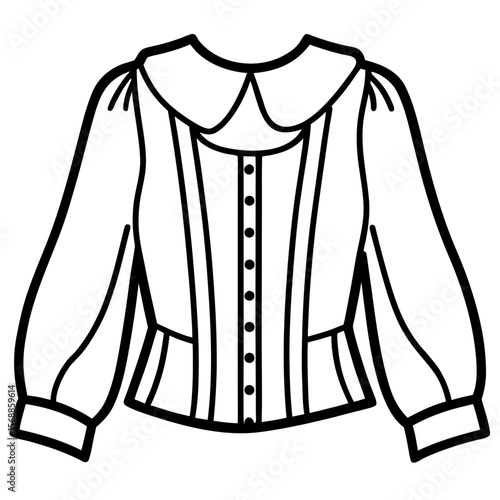 Elegant Blouse Line Art Vector
