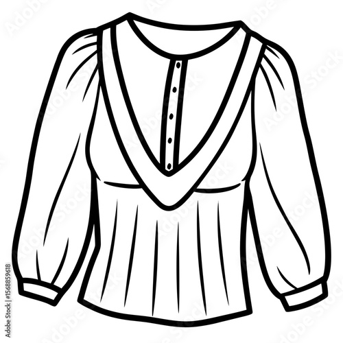 Elegant Blouse Line Art Vector