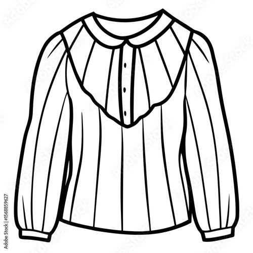 Elegant Blouse Line Art Vector