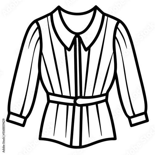 Elegant Blouse Line Art Vector