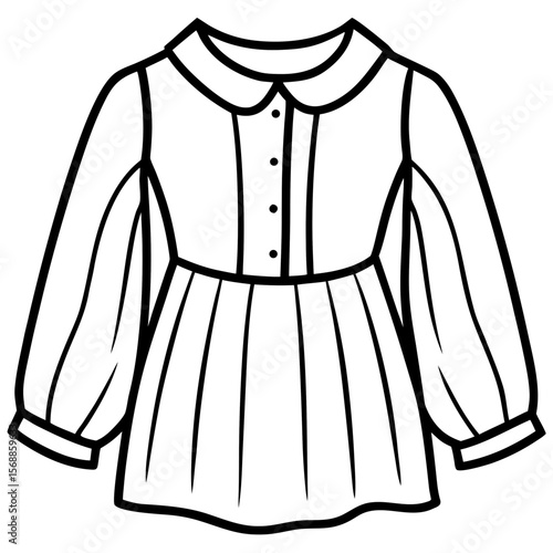 Elegant Blouse Line Art Vector