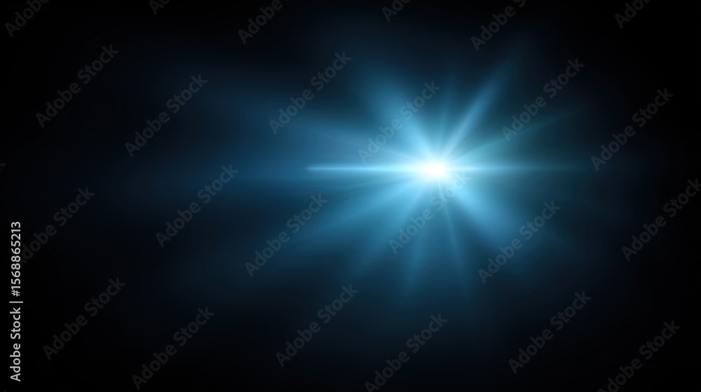Obraz premium Bright Blue Light Burst on a Dark Background for Creative Projects