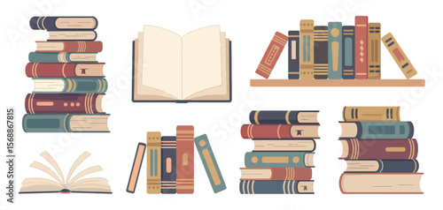 Collection of Books in Stacks and on Shelving
