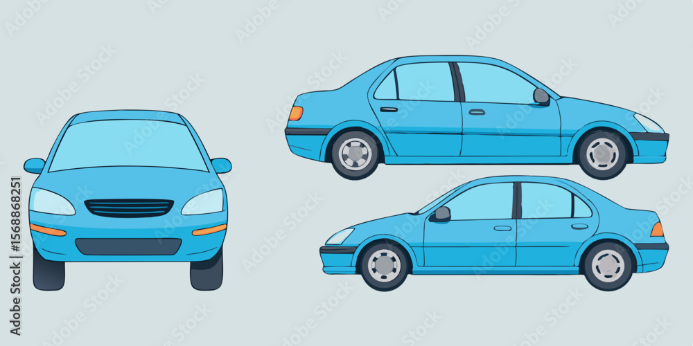 Naklejka premium Blue sport utility vehicle vector illustration