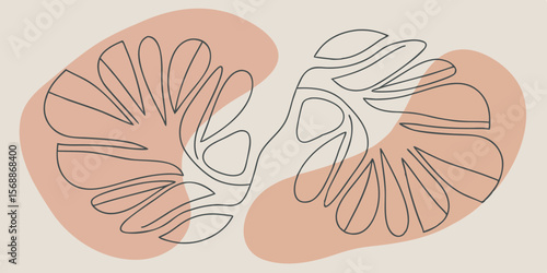 A funny cartoon vector illustration of a human footprint and a man's hand-drawn design