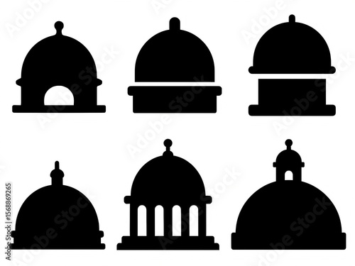 set of dome icon set. silhouette of mosque dome icon set.
vector silhouette of dome icons.
Black Dome Silhouette Icon Set.
Minimal Architectural Landmark Vector Collection.