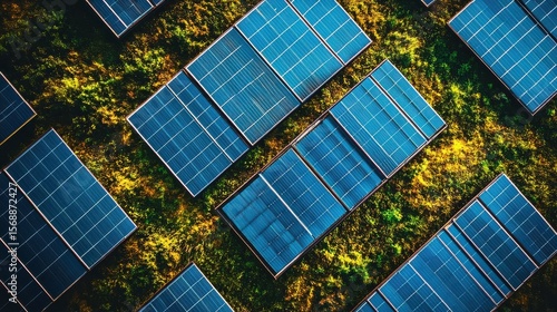 Aerial View of Solar Farm Construction with Drone Capturing Panels