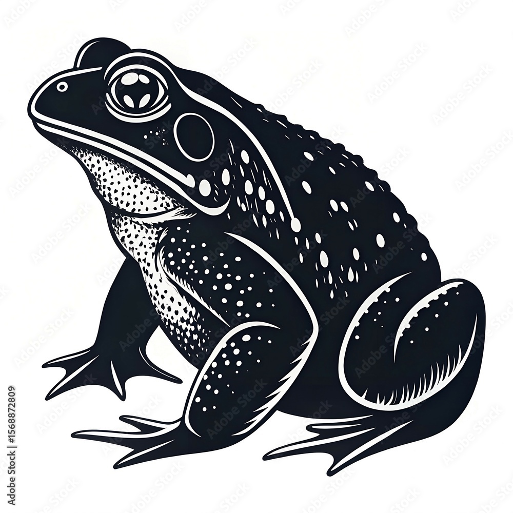 Fototapeta premium Toad vector silhouette print design