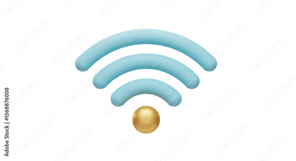 Obraz premium Wi-Fi and Connectivity Clay Signal Icon Transparent