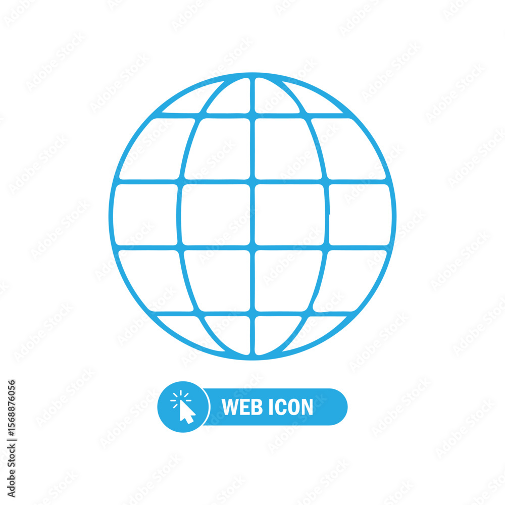 Website icon. Web icons vector. Simple line globe icon Website icon. Web icons vector. Simple line globe icon
