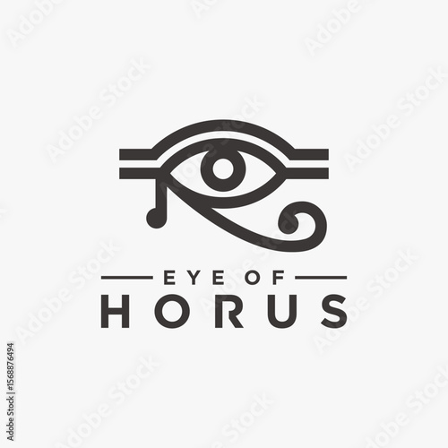 Minimal Eye of Horus logo vector on white background