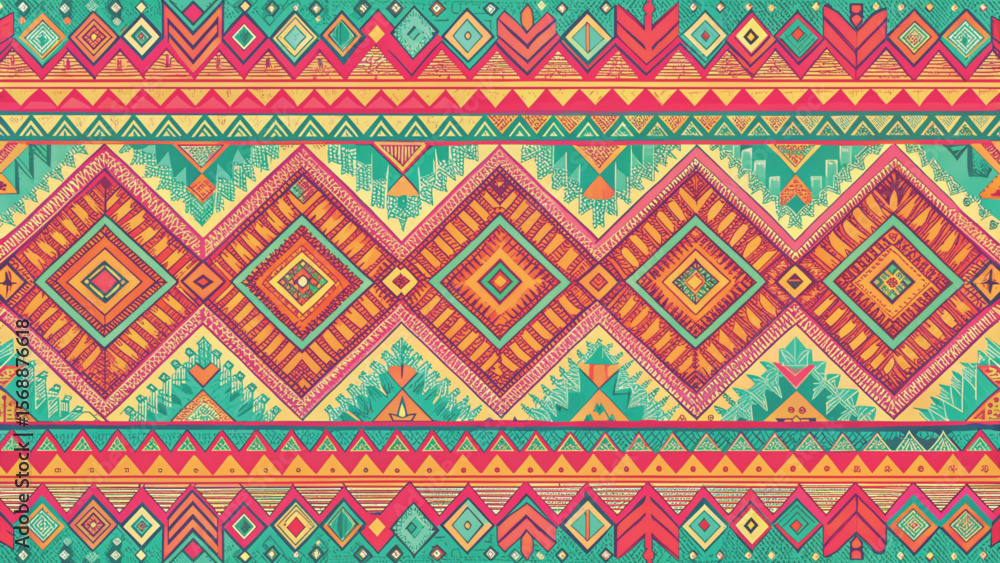 Ethnic Abstract Seamless Pattern Vector Background Ethnic Abstract Seamless Pattern Vector Background