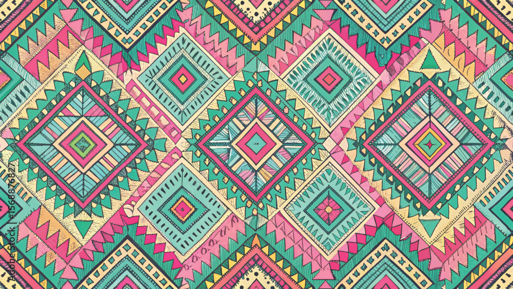 Ethnic Abstract Seamless Pattern Vector Background Ethnic Abstract Seamless Pattern Vector Background