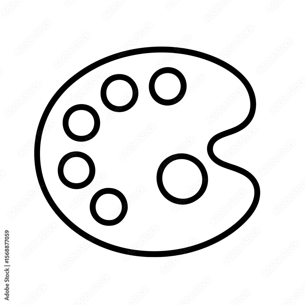 Artist color palette icon symbolizing painting – outline Artist color palette icon symbolizing painting – outline