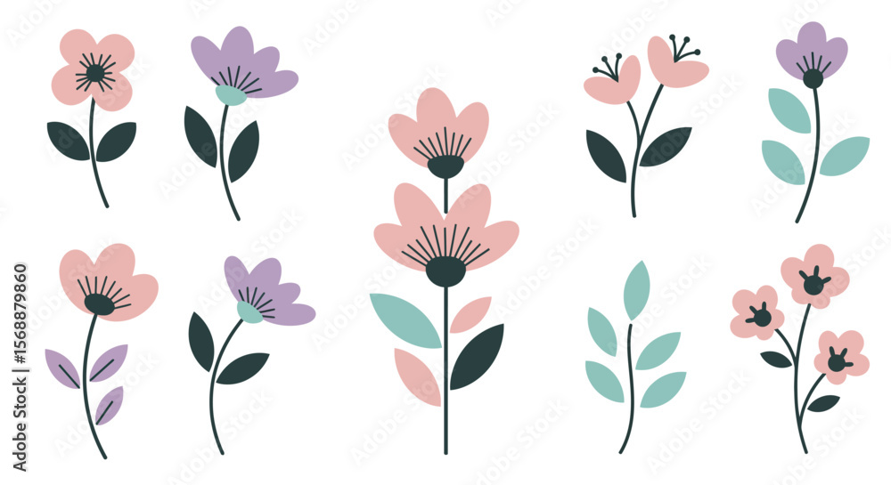 Fototapeta premium set of tulips