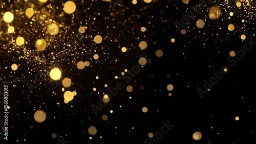 Abstract gold bokeh on black background