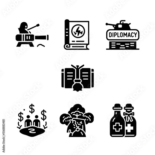 Strategic Diplomacy War, Peace, and International Relations Icons