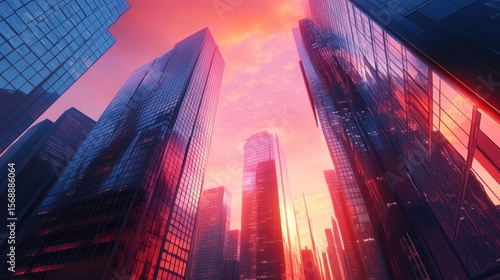 Wallpaper Mural Skyscrapers at sunset Torontodigital.ca