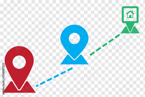 Geolocation map mark set, Related Line Icons. line icon, Collection of Icons map point location. Icons vector map pin location. Colorful Variety Design. EPS 10