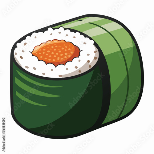 A perfectly crafted sushi roll with seaweed and rice, a symbol of Japanese cuisine, healthy food, and a delicious meal.
