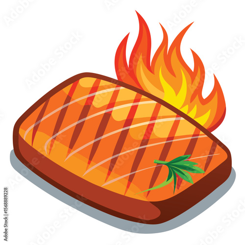 A perfectly grilled salmon fillet, a symbol of healthy food, seafood, and a delicious meal.