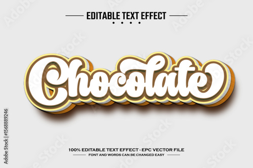 Chocolate 3D editable text effect template