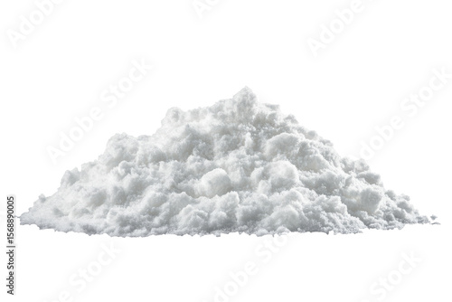 Snow pile cut out isolated on a clean white background, showcasing the texture and volume of freshly accumulated snow