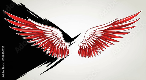 Abstract Wings of Freedom with Bold Negative Space for August Celebration and Empowerment Themes