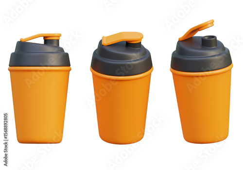 Wallpaper Mural Orange Shaker water Bottle tumbler Cartoon Style 3D graphic Torontodigital.ca
