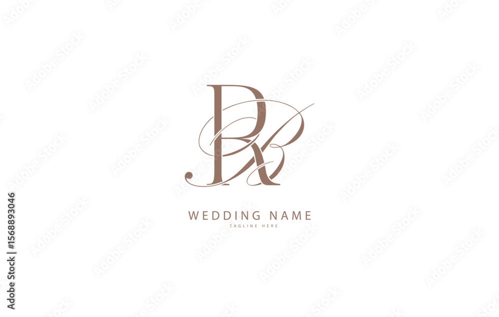 Obraz premium RB BR initial wedding letters logo monogram
