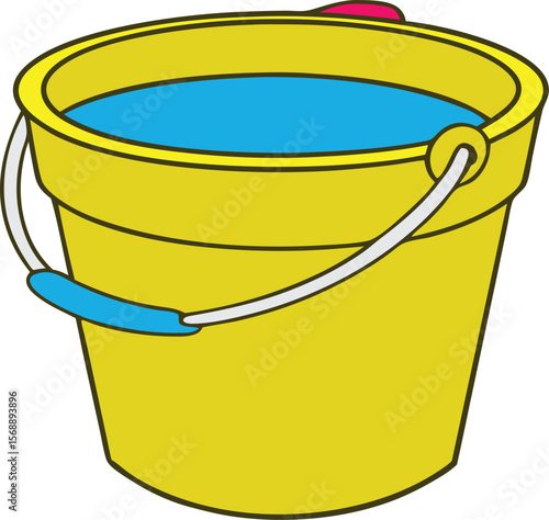 yellow bucket paint handle pot can