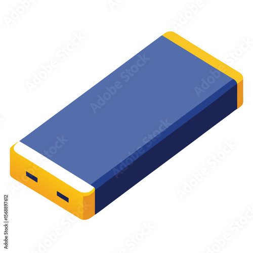 A portable power bank, a symbol of technology, charging, and a modern device.