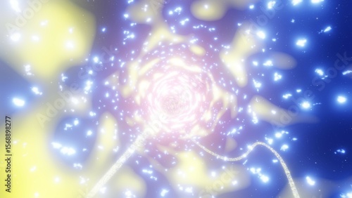 ものすごいスピードで駆け抜ける光の軌跡　カラフルな光の背景